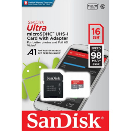 Karta pamięci SanDisk Ultra microSDHC 16GB 98MB/s+ adapter