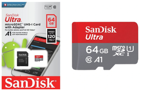 Karta pamięci SanDisk Ultra microSDXC 64GB 120MB/s + adapter