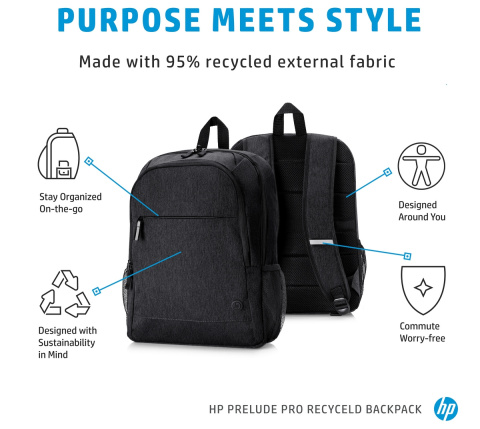 Oryginalny plecak HP Prelude Pro Recycled Backpack na laptopa 15.6" 1X644AA 20l