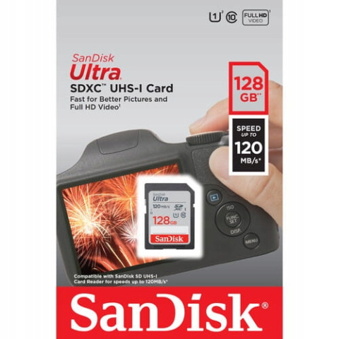 Karta pamięci SanDisk 128GB Ultra UHS-I SDXC 120MB/s