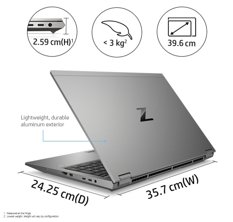 HP ZBook Fury 15 G7 FullHD IPS Intel Core i7-10750H 6-rdzeni 32GB DDR4 1TB SSD NVMe NVIDIA Quadro T2000 4GB VRAM Windows 10 Pro