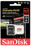 Karta pamięci microSDXC Extreme Plus 64GB 170/90 MB/s +adapter