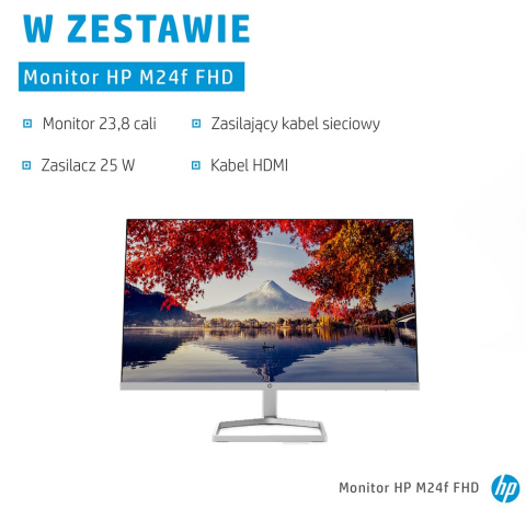 Monitor HP M24f 23.8 cali FullHD IPS LED 75Hz HDMI VGA 2D9K0AA