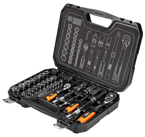 KLUCZE NASADOWE NEO TOOLS 08-673 1/2", 1/4", ZESTAW 73 SZT., CRV