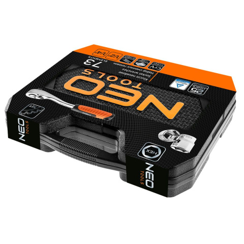 KLUCZE NASADOWE NEO TOOLS 08-673 1/2", 1/4", ZESTAW 73 SZT., CRV