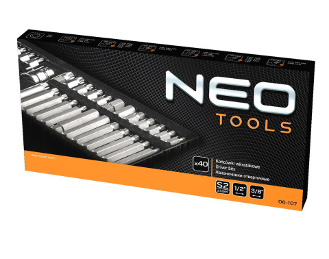 06-107 NEO TOOLS KOŃCÓWKI WKRĘTAKOWE, ZESTAW 40 SZT.