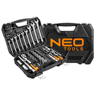 08-672 NEO TOOLS KLUCZE NASADOWE 1/2", 1/4" , ZESTAW 82 SZT., CRV