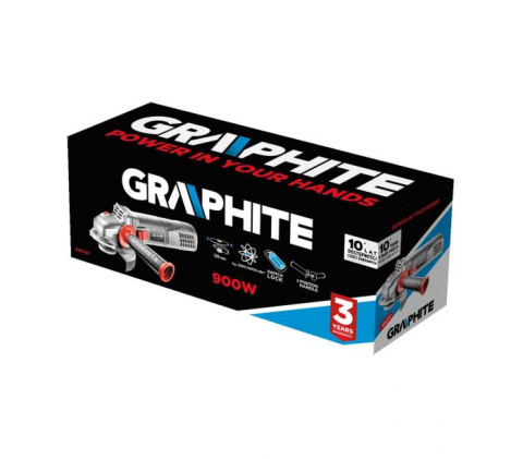 59G187 GRAPHITE SZLIFIERKA KĄTOWA 900W, TARCZA 125 X 22.2 MM, OBROTY 3000-12000 MIN⁻¹