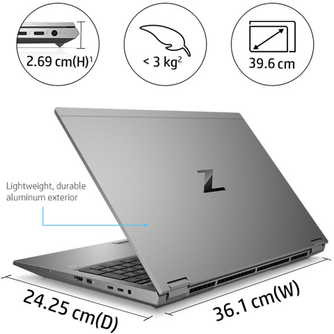 HP ZBook Fury 15 G8 FullHD IPS Intel Core i7-11850H 8-rdzeni 32GB DDR4 1TB SSD NVMe NVIDIA RTX A3000 6GB Windows 10 Pro