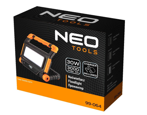 99-064 NAŚWIETLACZ AKUMULATOROWY 3000 LM SMD LED NEO TOOLS