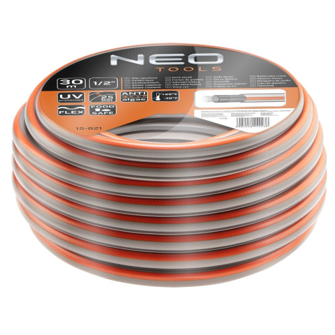 15-821 WĄŻ OGRODOWY 1/2" X 30 M, 4-WARSTWOWY NEO OPTIMA NEO TOOLS