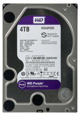 Dysk HDD WD Purple 4TB SATA III 3.5" (WD40PURZ)