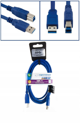 Kabel Esperanza USB 3.0 2m A-B M/M do drukarki