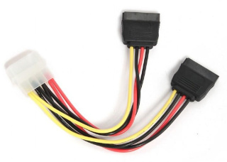 Kabel SATA zasilajacy 0.15m MOLEX->SATA x2