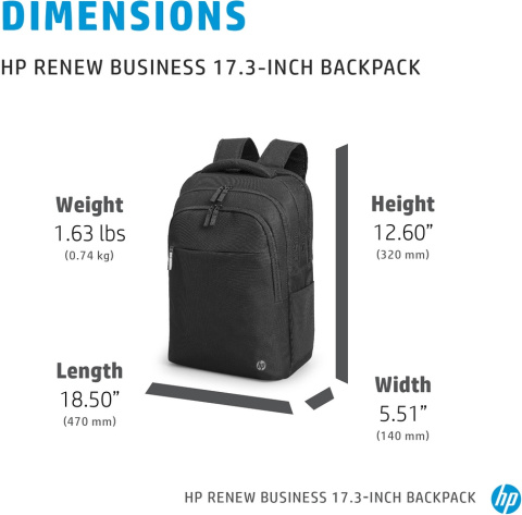 Duży plecak HP 17 Business Backpack 3E2U5AA, następca modelu 2SC67AA