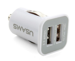 Ładowarka samochodowa USAMS 3.1A 2x USB + Kabel USB 8pin