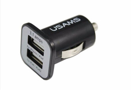 Ładowarka samochodowa USAMS 3.1A 2x USB + Kabel MicroUSB