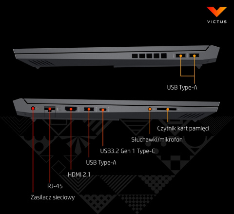 HP Victus 16 FullHD IPS 144Hz AMD Ryzen 7 5800H 8-rdzeni 32GB DDR4 1TB SSD NVMe NVIDIA GeForce RTX 3060 6GB Windows 10