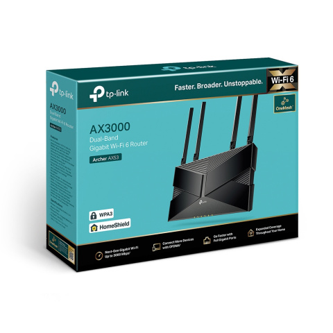 Archer AX53 Dwupasmowy, gigabitowy router Wi‑Fi 6 AX3000