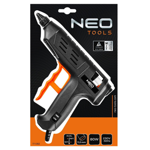 17-082 PISTOLET KLEJOWY 11 MM, 80W, REGULACJA TEMPERATURY NEO TOOLS