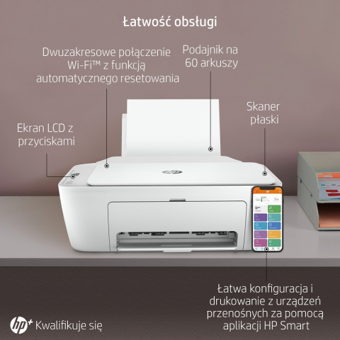 Urządzenie wielofunkcyjne HP DeskJet 2710e WiFi Bluetooth - drukarka, skaner, kopiarka