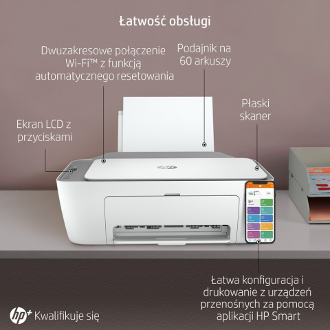 Urządzenie wielofunkcyjne HP DeskJet 2720e WiFi Bluetooth - drukarka, skaner, kopiarka