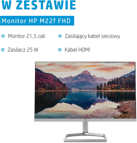 Monitor HP M22f 21.5 cali FullHD IPS LED 75Hz HDMI VGA 2D9J9AA