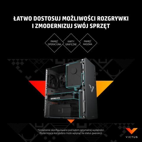 HP Victus Gaming 15L TG02 PC Intel Core i5-12400 6-rdzeni 16GB DDR4 512GB SSD NVMe NVIDIA GeForce RTX 3060 Ti 8GB Windows 11