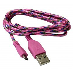 Kabel MICRO USB 1A (różówy)