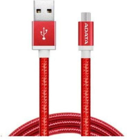 Kabel USB ADATA USB - Micro USB czerwony odwracalny (AMUCAL-100CMK-CRD)