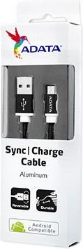 Kabel USB ADATA microUSB 1m Czarny (AMUCAL-100CMK-CBK)