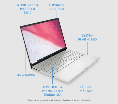 Biały Lekki HP Pavilion 13 Aero WQXGA IPS 16:10 AMD Ryzen 5 5600U 6-rdzeni 8GB DDR4 256GB SSD NVMe Windows 11