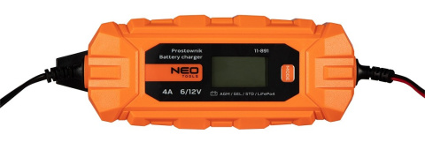 11-891 PROSTOWNIK AUTOMATYCZNY 4A/70W, 3-120AH, DO AKUMULATORÓW KWASOWYCH / AGM / GEL NEO TOOLS