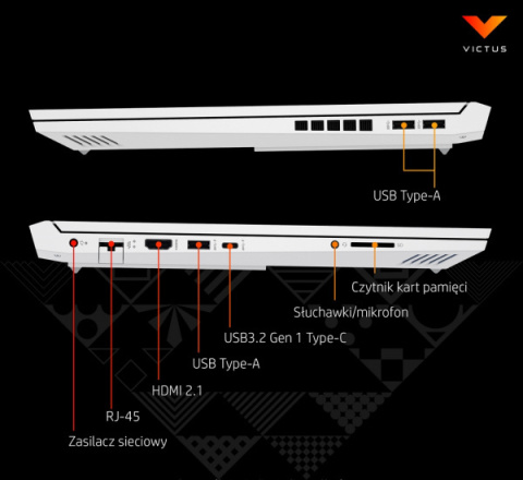Biały HP Victus 16 FullHD IPS 144Hz AMD Ryzen 5 5600H 6-rdzeni 8GB DDR4 256GB SSD NVMe NVIDIA GeForce GTX 1650 4GB Windows 11