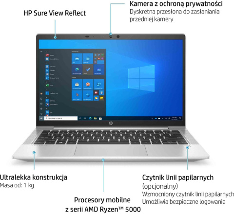 HP ProBook 635 Aero G8 13 FullHD AMD Ryzen 5 5600U 6-rdzeni 8GB DDR4 256GB SSD NVMe Windows 10 Pro