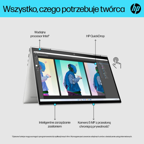 2w1 HP ENVY 15 x360 QHD IPS 120Hz Intel Core i7-1255U 10-rdzeni 16GB DDR4 1TB SSD NVMe NVIDIA GeForce RTX 2050 4GB Windows11