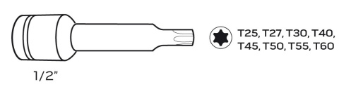 08-712 KLUCZE UDAROWE TORX 1/2", ZESTAW 8 SZT. NEO TOOLS