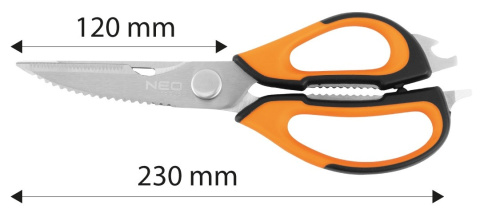 64-001 NOŻYCZKI 230 MM 6 W 1 NEO TOOLS