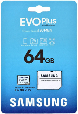 Karta MicroSD Samsung Evo Plus SDXC 64GB 130MB/s (MB-MC64KA/EU)