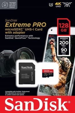 Karta pamięci SanDisk Extreme Pro microSDXC 128GB 200MB/s + adapter