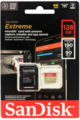 Karta pamięci SanDisk Extreme microSDXC 128GB 190MB/s + adapter