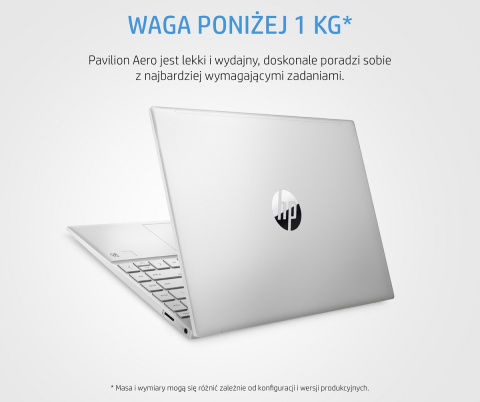 Lekki HP Pavilion 13 Aero WQXGA IPS 16:10 AMD Ryzen 5 5600U 6-rdzeni 8GB DDR4 256GB SSD NVMe Windows 11 - OUTLET