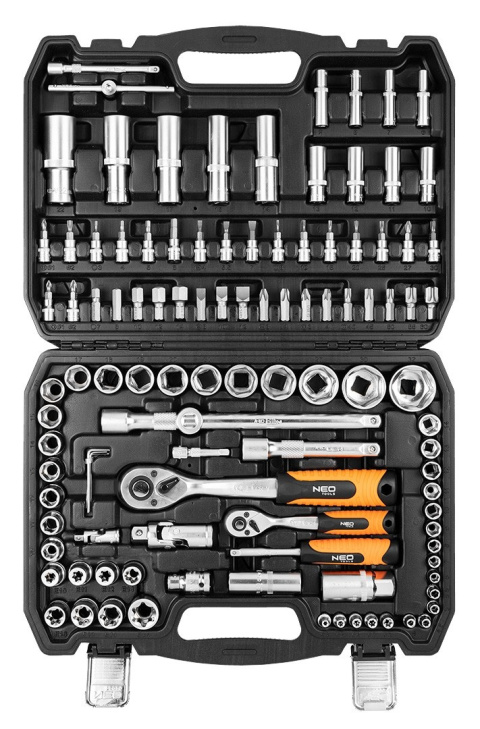 10-212 ZESTAW KLUCZY 108 ELEMENTÓW 1/2, 1/4 NEO TOOLS