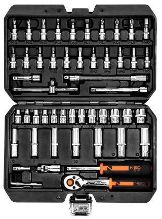 10-006 KLUCZE NASADOWE 1/4", ZESTAW 53 SZT. NEO