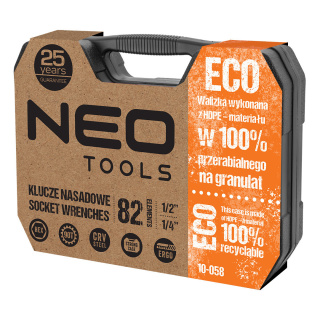 10-058 KLUCZE NASADOWE 1/2", 1/4" , ZESTAW 82 SZT. ECO NEO