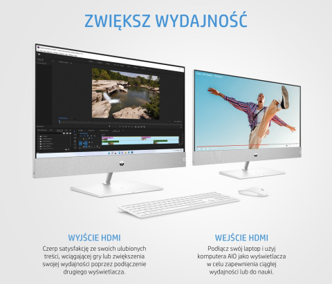 AiO HP Pavilion 27 FullHD IPS Intel Core i5-12400T 6-rdzeni 16GB DDR4 1TB SSD NVMe Windows 11 + klawiatura i mysz