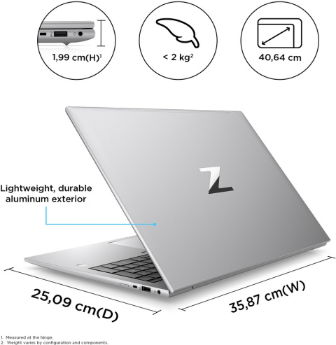 HP ZBook Firefly 16 G9 WUXGA IPS 400 nitów Intel Core i7-1255U 10-rdzeni 32GB DDR5 1TB SSD NVIDIA T550 4GB Windows 10 Pro