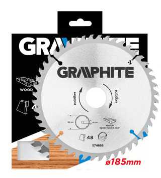 57H666 TARCZA DO PILARKI, WIDIOWA, 185 X 30 MM, 48 ZĘBÓW GRAPHITE