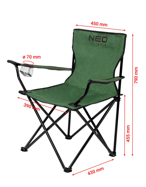 63-157 KRZESEŁKO BIWAKOWE, SKŁADANE NEO TOOLS