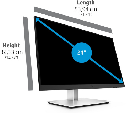 Monitor HP E24u G4 FullHD IPS 23.8 cali 1920x1080 HDMI DisplayPort USB-C hub USB VESA PIVOT 189T0AA